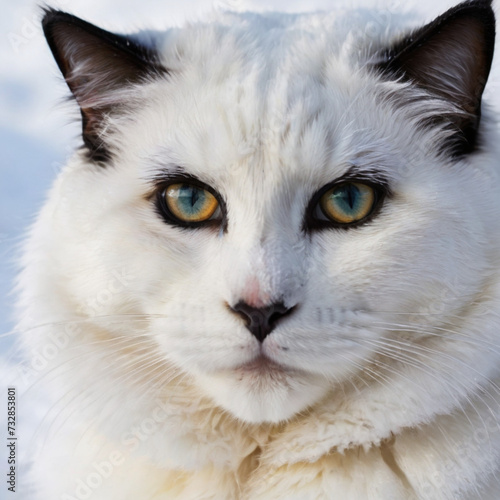 snowy cat