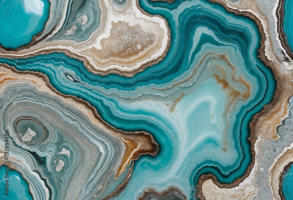 Polished turquoise agate crystal