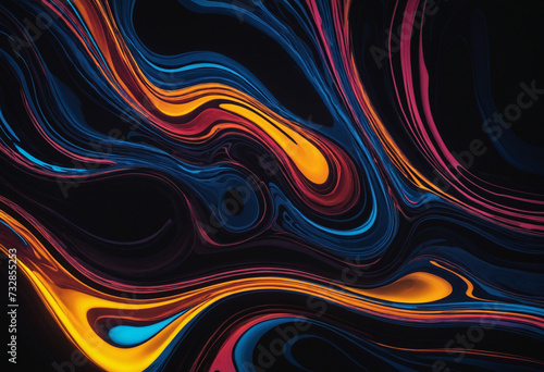 Dark Liquid Canvas: Neon Magic Unveiled