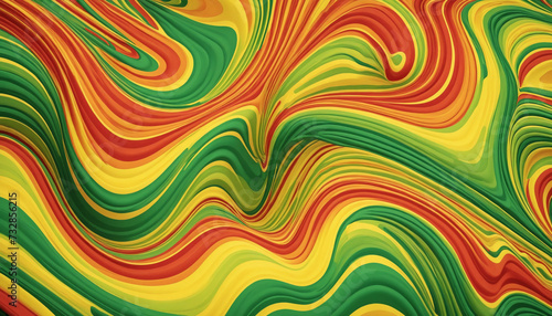 Vibrant 3D Waves in Bright Green and Yellow for Dynamic Abstract Background