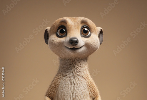 Cute 3D Cartoon meerkat character