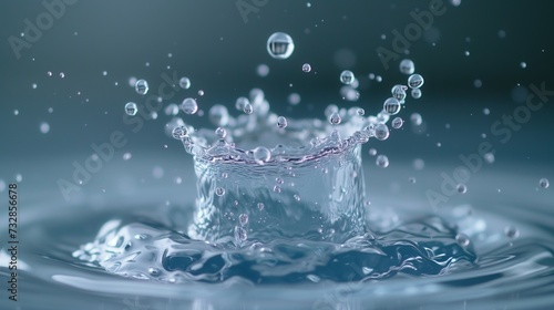 Close-up of water droplets suspended in the air, revealing the beauty of liquid dynamics.