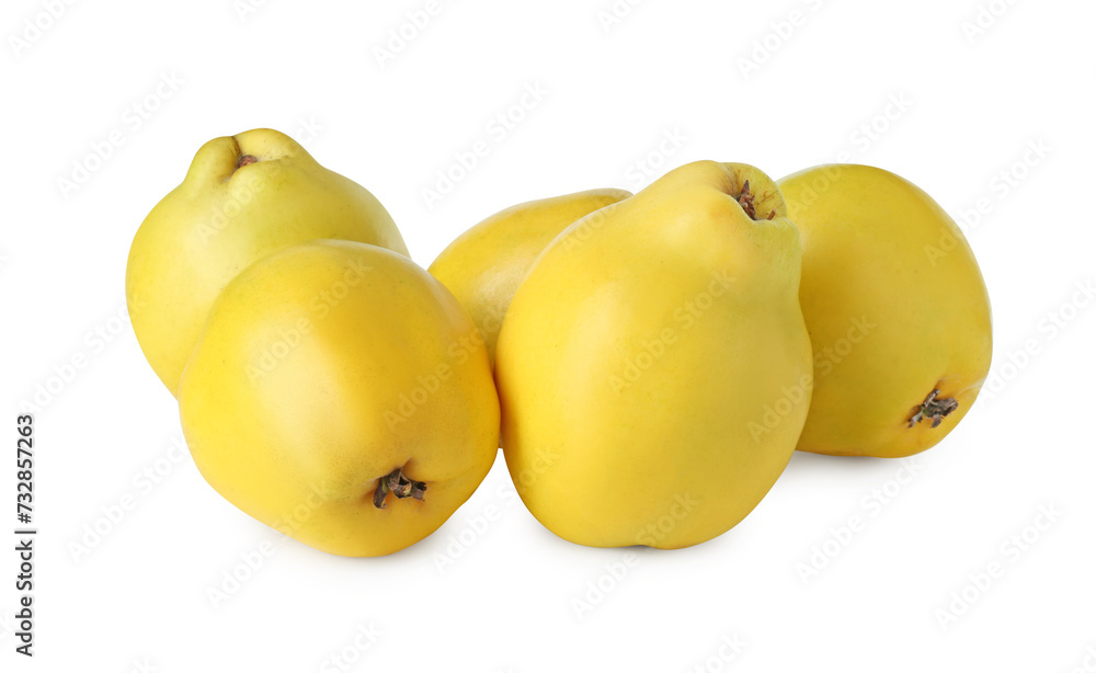 Delicious fresh ripe quinces isolated on white Delicious fresh ripe quinces isolated on white