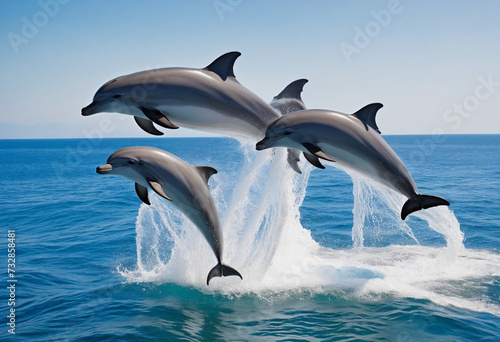 "Dolphin Ballet: Contributing to the Graceful Choreography as They Leap in the Waters © SR07XC3