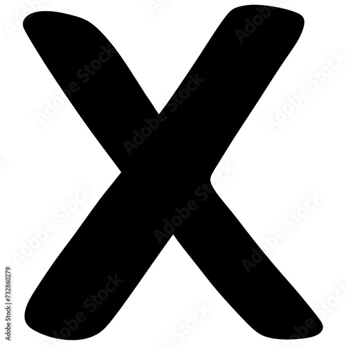 Black letter x illustration  photo