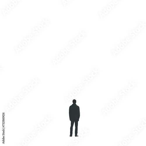 a lonely man white background