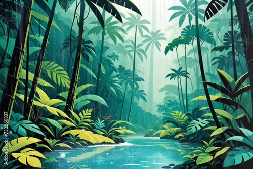 tropical jungle rainforest background photo