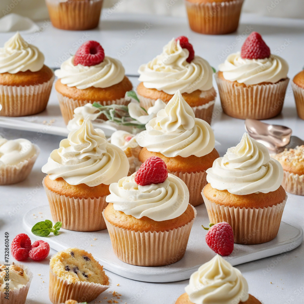 Delicious pastry with frosting on white background Delicious pastry with frosting on white background
