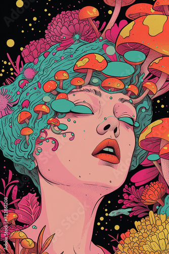 portrait of a girl with flowers