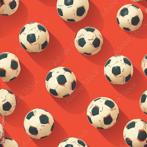 soccer Pattern Tile for seamless backgrounds and for filling surfaces, ai generated © Dominique