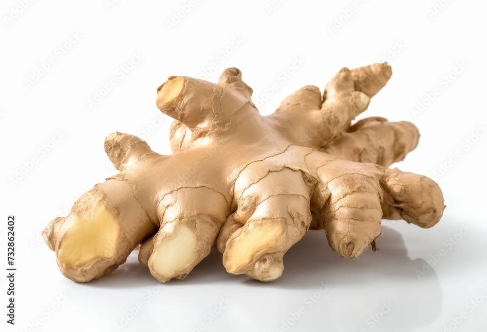 Ginger root isolated on white background.