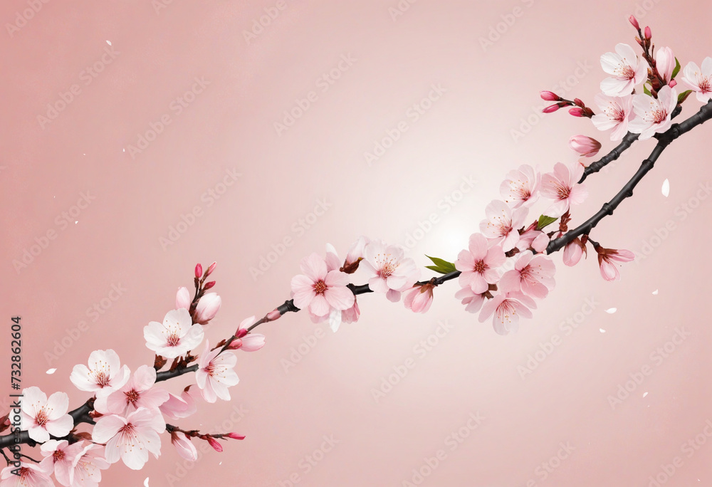 Elegant Pink Sakura Cherry Blossom Banner for Tranquil Design