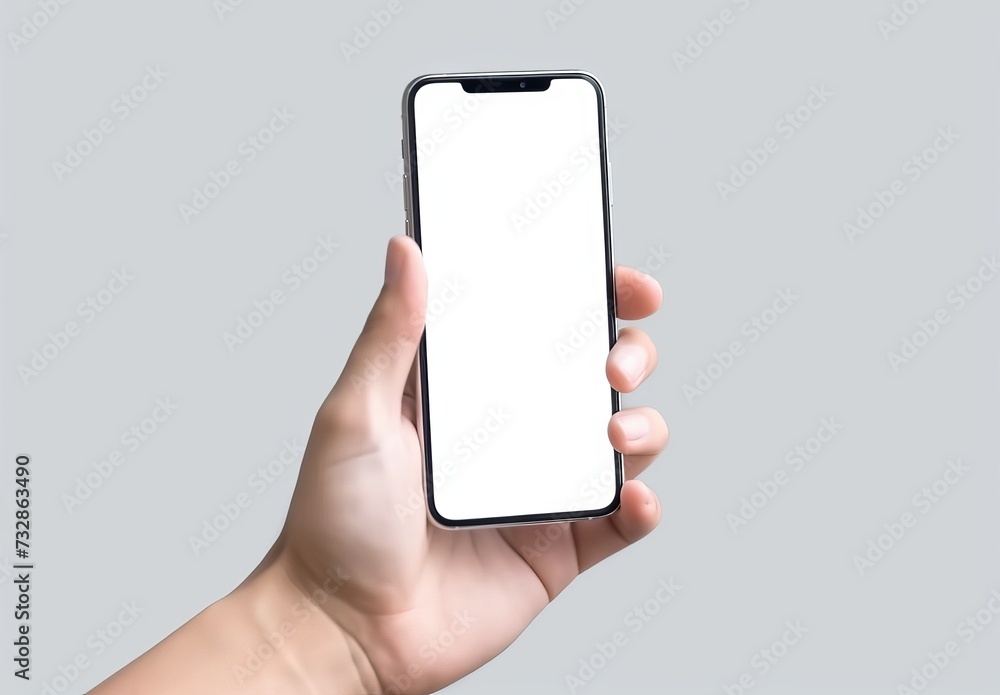 Hand Holding Smartphone With Blank Screen