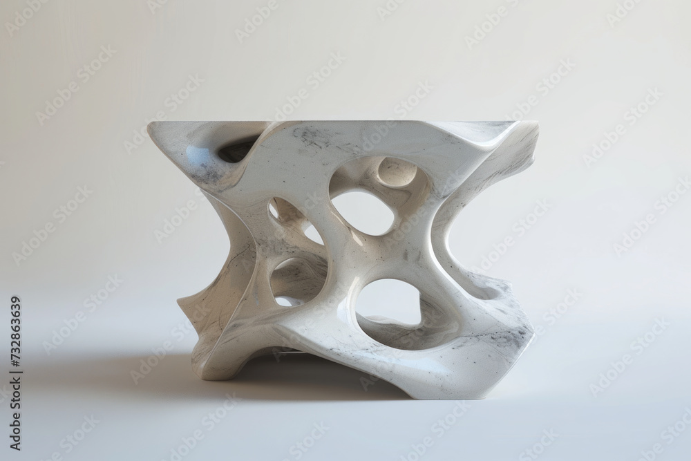 A full-body, front, and close-up view of a futuristic-inspired sculptural side table made of stone. Experiment with innovative shapes and angles. A full-body, front, and close-up view of a futuristic-inspired sculptural side table made of stone. Experiment with innovative shapes and angles.