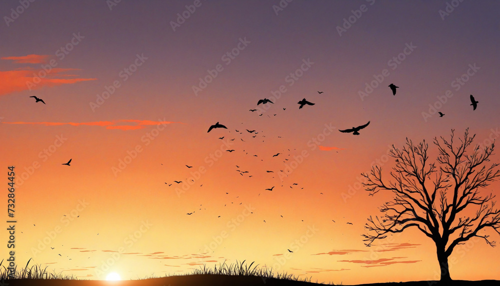 Fototapeta premium Adorable Halloween-themed orange background