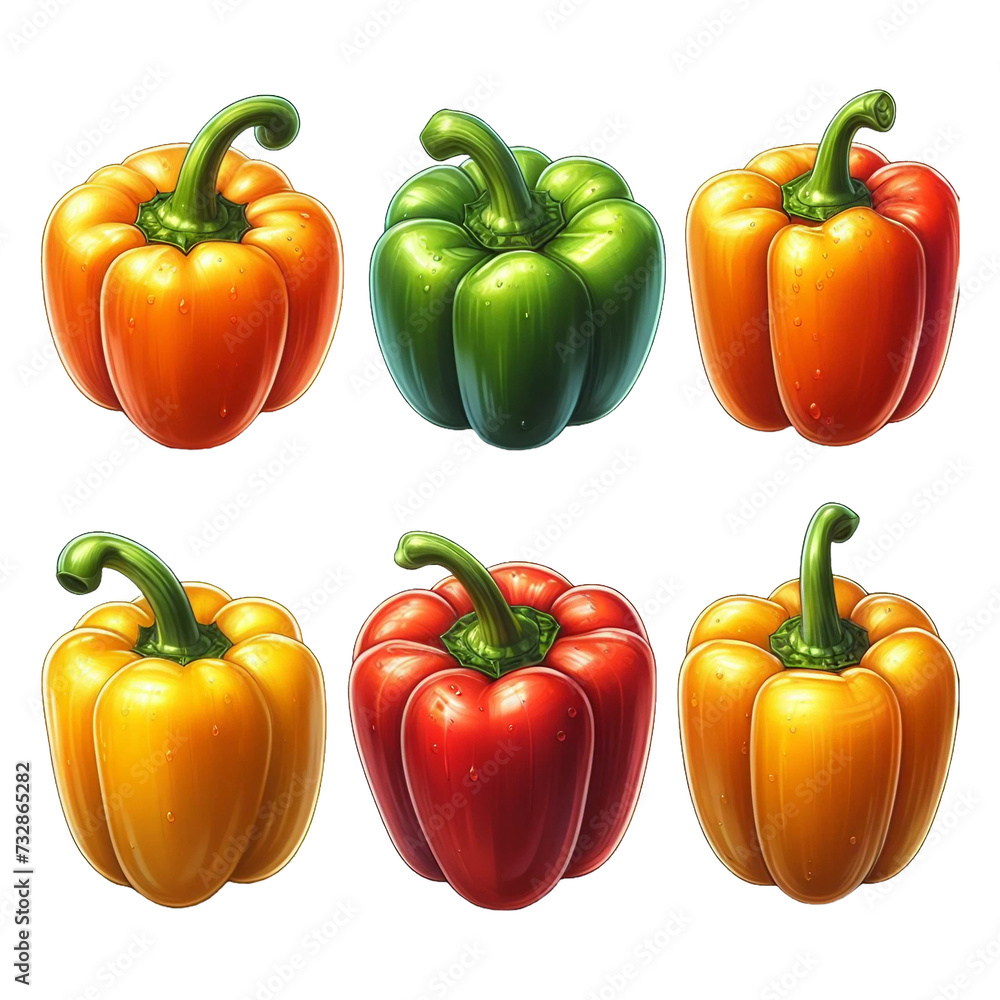 Pepper isolated on transparent background Vegetables Ai generative. Pepper isolated on transparent background Vegetables Ai generative.
