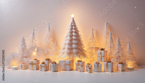 Creative paper cutting for festive holiday wallpaper bonds.