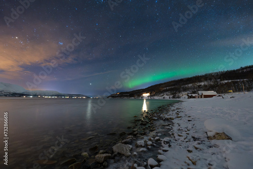 Aurora over Malangen Fjord, Norway © adel