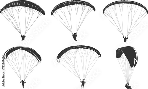Paragliding silhouettes, Paragliding SVG, Flying paragliding silhouettes, Paragliding vector, Paragliding clipart, Paragliding bundle