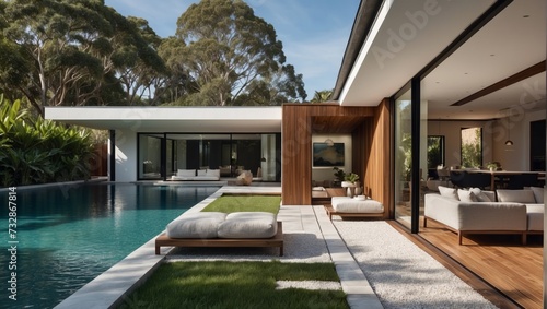 modern villa with pool,luxury,resort,outdoor © arie