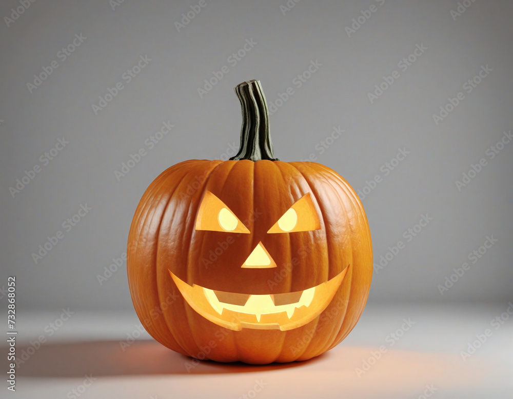 Spooky Pumpkin Lantern on Clear Background Spooky Pumpkin Lantern on Clear Background