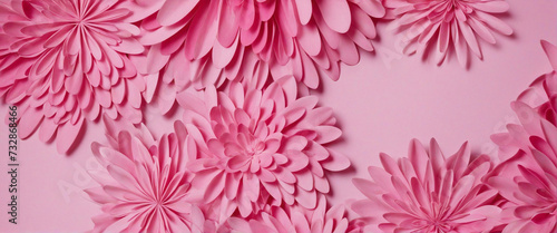 pink abstract backdrop and vibrant flower designs