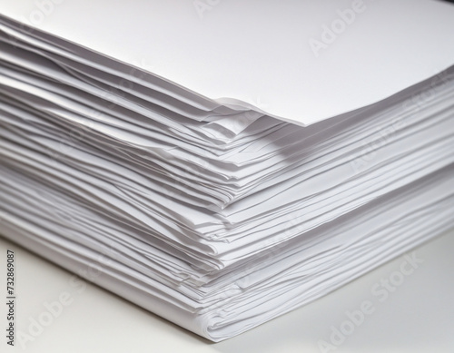 Pile of blank white papers.