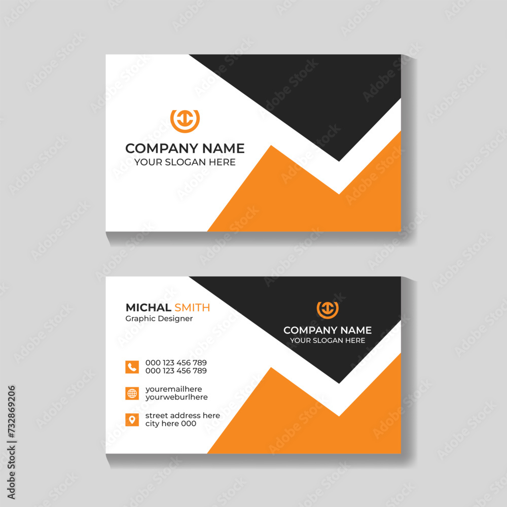 Naklejka premium Corporate modern business card design template