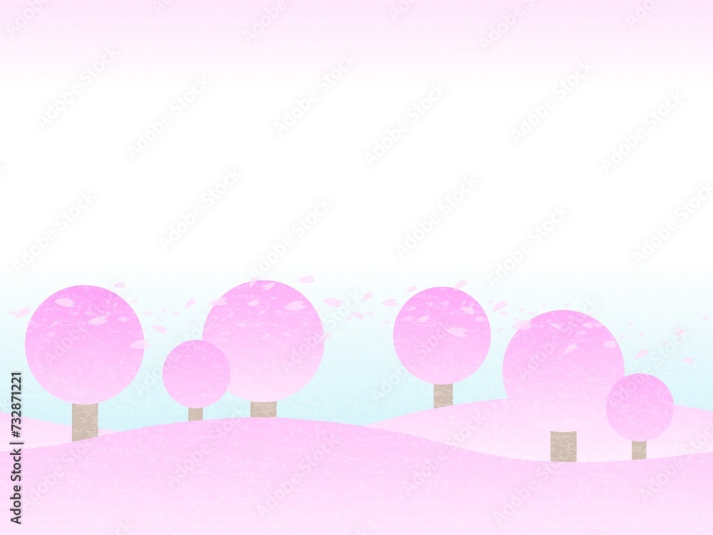 桜の背景　B-1（和紙）