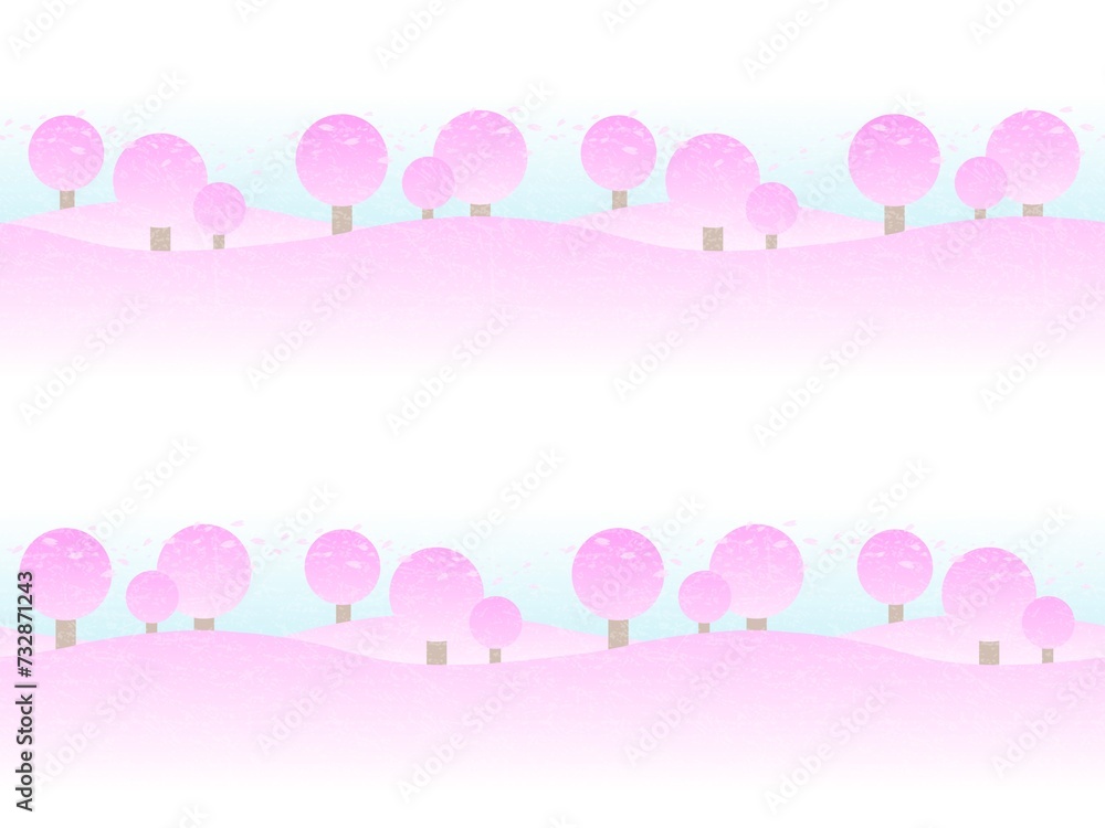 桜のシームレスパターン　（和紙）