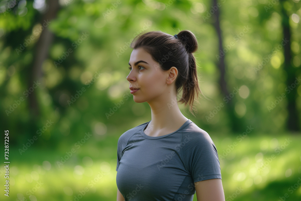 Beautiful Young Woman Walking in a Park Beautiful Young Woman Walking in a Park