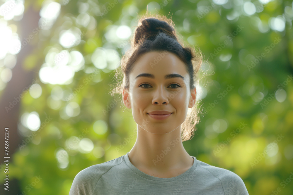 Beautiful Young Woman Walking in a Park Beautiful Young Woman Walking in a Park