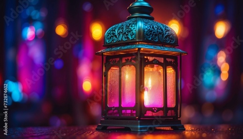 Enchanting Illumination. The Beauty of Arabic Lanterns in the Dark Night with Islamic Elegance