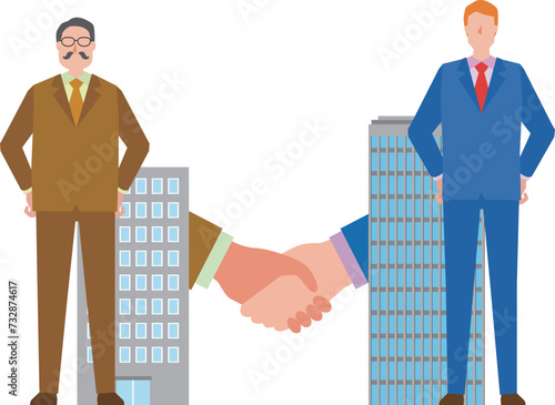 会社間の業務提携イメージイラスト