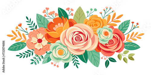 An exquisitely detailed vector illustration of sun-kissed roses