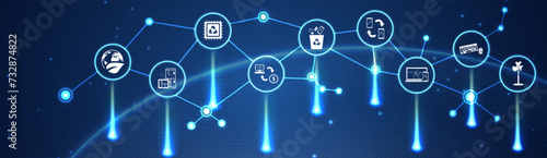 Electronic waste recycling vector illustration. Concept with connected icons related to e-waste, responsible disposal of old electronics, phones and equipment