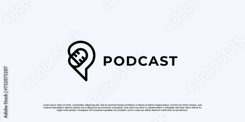 podcast logo, letter P logo simple