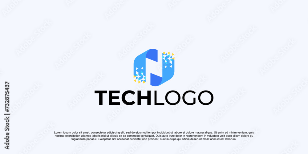 creative letter n logo design technology creative letter n logo design technology