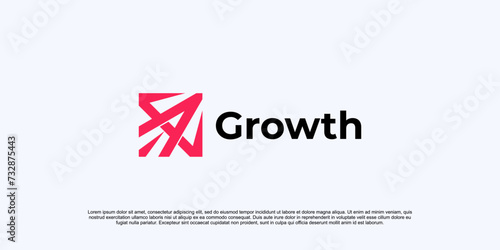 Abstract arrow shape logo design, growth logo