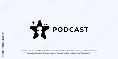 creative podcast logo, podcast of the stars