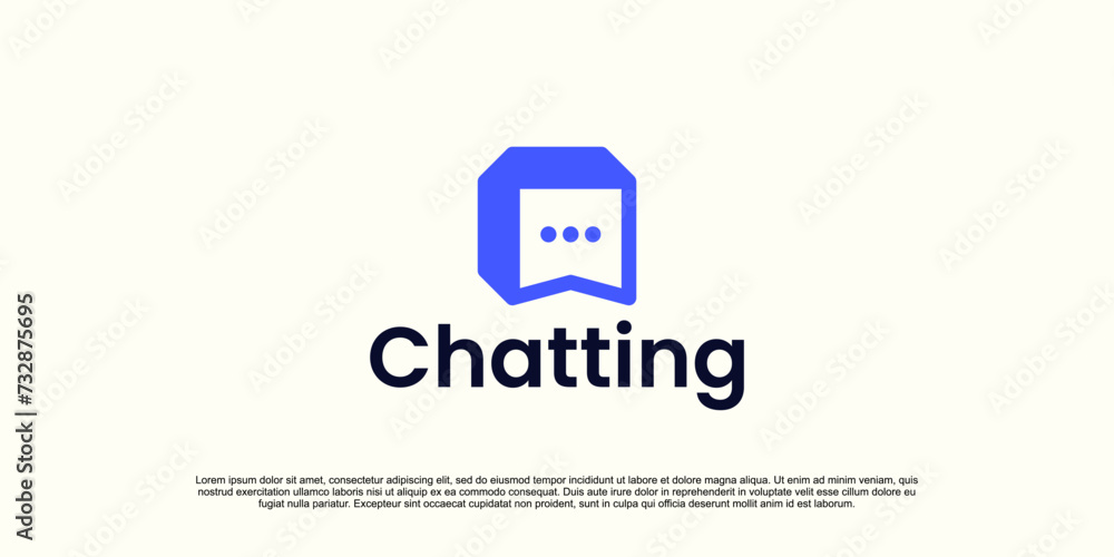 chat box logo, creative combination logo