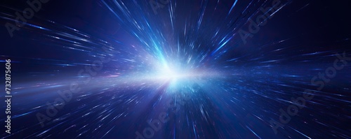 Blue hyperspace of warp speed and light trail speed