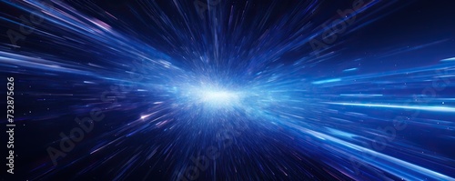 Blue hyperspace of warp speed and light trail speed