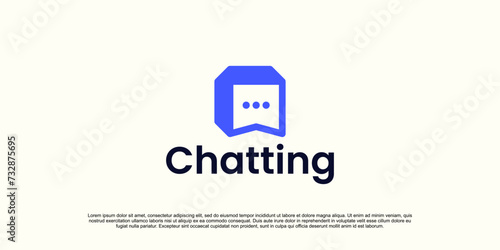 chat box logo, creative combination logo