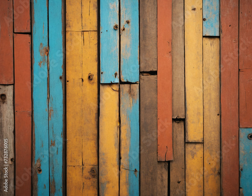 Vertical rainbow slats - rustic charm with a vintage twist.