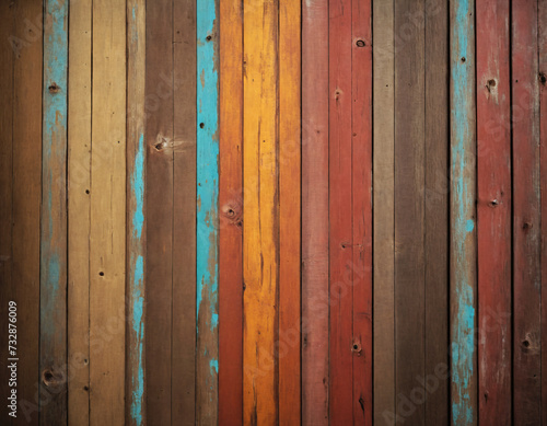 Vertical wooden panels in assorted hues - rustic vintage atmosphere.