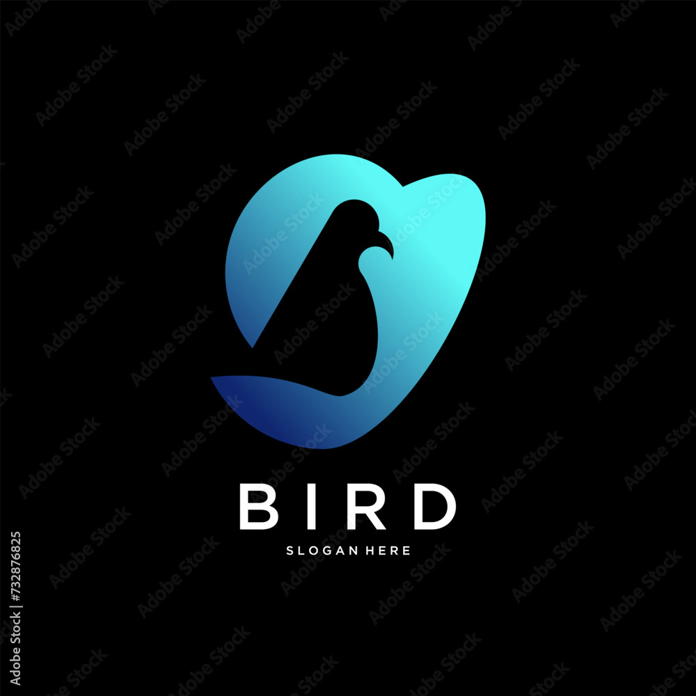Fototapeta premium bird silhouette design colorful gradient