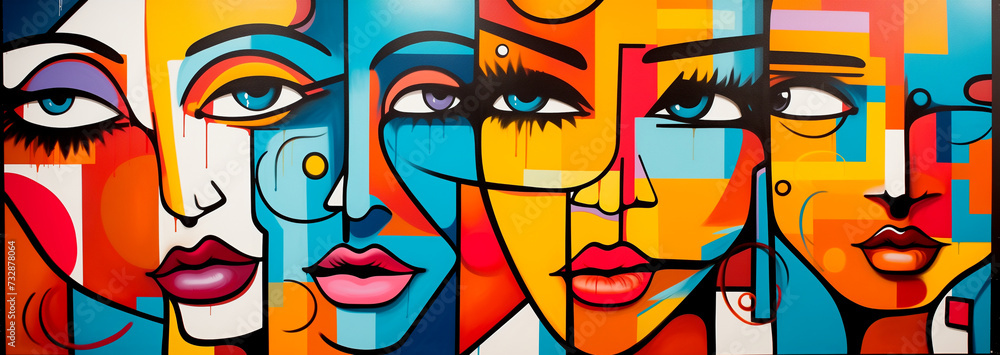 Graffiti Colorful Women - Cubism Graffiti Colorful Women - Cubism