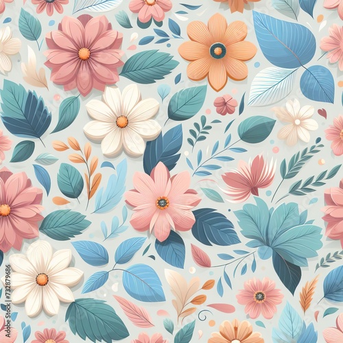 Wallpaper Mural Wallpaper floral decoration pattern Torontodigital.ca