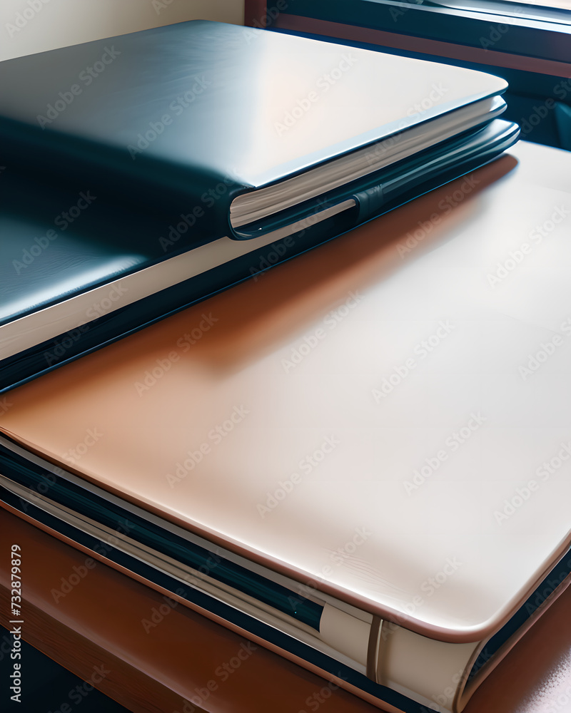 Binders on a desk Binders on a desk
